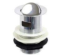 SPARES2GO Chrome Slotted Sink Basin Bathroom Kitchen Waste Flip Plug (1 1/4")