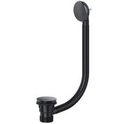 SPARES2GO Clicker Bath Waste Plug 40mm 1.5" Combination Click Clack (Black) | Includes Bathroom Overflow Inlet with Flexible Pipe, Complete Kit