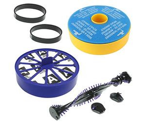 SPARES2GO Clutch Brushroll Roller Bar + Filters + Drive Belts for Dyson DC07 Vacuum Cleaner