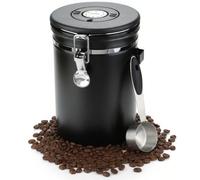 Spares2Go Coffee Bean Storage Container Large Airtight Steel Jar Canister And Spoon 1800Ml
