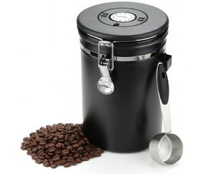 Spares2Go Coffee Bean Storage Container Large Airtight Steel Jar Canister And Spoon 1800Ml