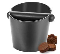 SPARES2GO Coffee Knock Box with Non-Slip Base and Detachable Bar Espresso Grounds Grind Bin Container (Matt Black, 4.9")