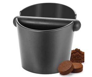 SPARES2GO Coffee Knock Box with Non-Slip Base and Detachable Bar Espresso Grounds Grind Bin Container (Matt Black, 4.9")