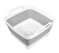 SPARES2GO Collapsible Washing Up Bowl with Draining Plug and Carry Handles Large 9L Capacity Foldable Portable Sink Basin Dishpan Tub