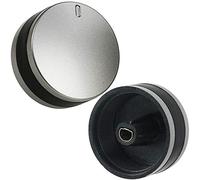 Spares2go Control Dial Switch Knob for Lamona 450002486 LAM3200 LAM3204 LAM3401 Oven Cooker (Silver/Black, Pack of 2)