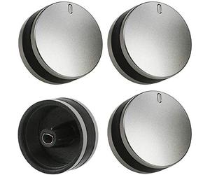 Spares2go Control Dial Switch Knob for Lamona 450002486 LAM3200 LAM3204 LAM3401 Oven Cooker (Silver/Black, Pack of 4)