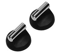 Spares2go Control Knob compatible with Belling Cooker Hob (Pack of 2, Black/Chrome)