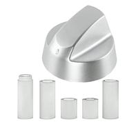 Spares2go Control Knob/Dial for Indesit Oven Cooker & Hob (+ Adaptors, Silver)