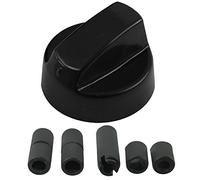 Spares2go Control Knob/Dial for Zanussi Oven Cooker & Hob (+ Adaptors, Black)