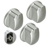 Spares2go Control Knob Switch Button for Indesit Cooker Oven (Pack of 3, Silver/INOX)