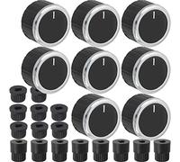 Spares2go Control Knobs & Adaptors for New World Oven Cooker (Black, Pack of 8)