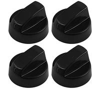 Spares2go Control Knobs/Dials for Candy Oven Cooker & Hob (Pack of 4 + Adaptors, Black)