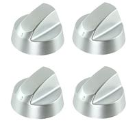 Spares2go Control Knobs/Dials for Hotpoint Oven Cooker & Hob (Pack of 4 + Adaptors, Silver)