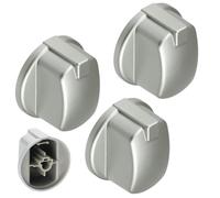 Spares2go Control Knob Switch Button for Indesit Cooker Oven (Pack of 3, Silver/INOX)