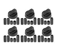 Spares2go Control Knobs for Indesit Oven Cooker/Hobs (Black, Pack Quantity: 6)