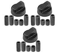 Spares2go Control Switch Knob for Leisure & Rangemaster Oven Cooker/Hobs (Black, Pack of 3