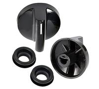 Spares2go Control Switch Knob & Seal Compatible with Miele KM361G KM363G KM371G KM391G KM520 KM523 Hob Oven Cooker (Pack of 2, Black)
