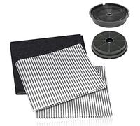 SPARES2GO Cooker Hood Filter Kit compatible with Belling Stoves New World Vent Extractor (Carbon Charcoal x 2 + Grease Filters)