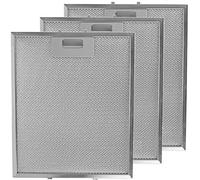 SPARES2GO Cooker Hood Metal Aluminium Grease Filter for Kitchen Extractor Fan Vent (Pack of 3 Filters, Silver, 300 x 250 mm)