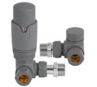 SPARES2GO Corner Radiator Valves Thermostatic Valve Anthracite
