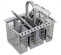 Spares2Go Cutlery Cage Basket Compatible With Logik Dishwasher (Grey, Removable Handle, 225mm)