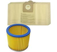 Spares2Go Cylinder Vacuum Cleaner Filter + 10 X Dust Bags Compatible With Lidl Parkside Pnts 1250 1300 A1 1400 B1 1500