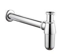 SPARES2GO Deodorant Bottle Trap Adjustable Sink Waste 32mm 1.25" 35mm Brass Pipe Kitchen Bathroom Basin Set (Chrome/Silver)