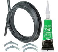 Spares2go Door Seal 4 Sided Gasket Rounded Corner Clips 198cm and Glue Sealant for Universal Oven Cooker