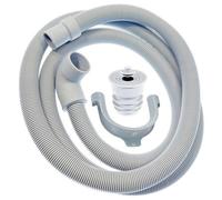 Spares2Go Drain Hose + Seal Plug Kit Washing Machine Dishwasher Angled Waste Pipe Extension Set (2M)
