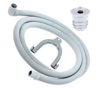 Spares2Go Drain Hose + Seal Plug Kit Washing Machine Dishwasher Right Angle Waste Pipe Outlet Extension Set (2.5M)