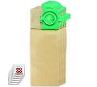 SPARES2GO Dust Bags with Dust Closure Flap compatible with Sebo Dart 1 2 Vacuum Cleaner (Pack of 5 + Freshener Tabs)