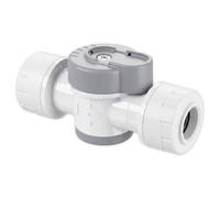 SPARES2GO Emergency Shut Off Valve 15mm Push Fit 1/4 Turn Appliance Pipe Water Isolation Stop Tap