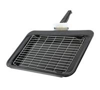 Spares2Go Enamel Grill Pan Tray Compatible With Rangemaster Oven Cooker Rack Grid Handle 445 X 276 mm