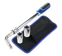 Spares2Go Extendable Wheel Nut Wrench 1/2" Drive Brace Breaker Bar Kit (With 17mm / 19mm And 21mm / 23mm Reversible Sockets)