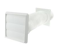 Spares2go Exterior Wall Ducting Kit for Bosch Cooker Hoods (White, 4" / 102mm)