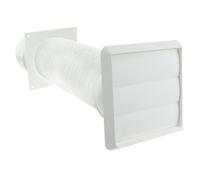 Spares2Go Exterior Wall Ducting Kit For Universal Cooker Hoods (White, 4" / 102mm)