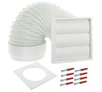 SPARES2GO Exterior Wall Venting Kit Compatible with Miele Tumble Dryers (White, 4" / 102mm)