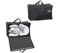 Spares2Go Extra Large Canvas Fabric Duvet Bedding Pillow Storage Bag (Pack Of 2, Black, 100L)