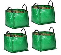 SPARES2GO Extra Large Garden Waste Bags Heavy Duty Reusable Sack - 120 Litre (Pack of 4, Green)