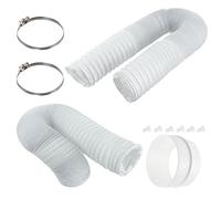 SPARES2GO Extra Long Hose Kit with Connection Ring for Logik Tumble Dryer (4" / 100mm Diameter / 4 + 6M Hose)