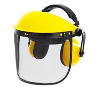 Spares2Go Face Shield Ear Defenders Safety Kit Adjustable Mesh Visor Eyes Ears Protection Ppe Set (One Size Fits All)