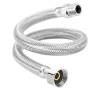 SPARES2GO Flexible Braided Hose Pipe Water Fill Inlet Connector | Stainless Steel, 3/4" Female x 1/2" Male, 500mm, Wash Basin Toilet Cistern, Water Heater