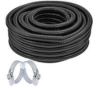 SPARES2GO Flexible Corrugated Water Butt Extension Overflow Connector Hose Pipe (25mm x 20m + 2 x Clamp Clips)