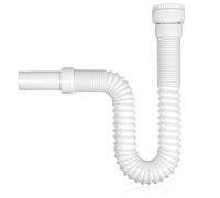 Spares2Go Flexible Waste Trap With Reinforced Steel Wire, White 40-45mm Sink Traps