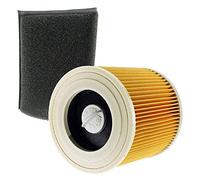 SPARES2GO Foam + Cartridge Filters compatible with Karcher Vacuum Cleaner