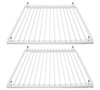 SPARES2GO Fridge Shelf compatible with Daewoo Refrigerator Freezer Adjustable White Plastic Coated Extendable (Pack of 2 Shelves, Large, 425mm - 670mm x 320mm)