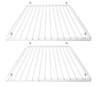 SPARES2GO Fridge Shelf Compatible with Daewoo Refrigerator Freezer (Pack of 2 Shelves, White, Adjustable, Plastic Coated, Extendable Arms)