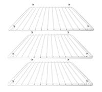 SPARES2GO Fridge Shelf Compatible with Daewoo Refrigerator Freezer (Pack of 3 Shelves, White, Adjustable, Plastic Coated, Extendable Arms)