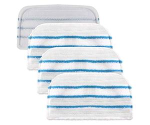 SPARES2GO FSMP20 Type Washable Microfibre Cleaner Cover Pads for Black & Decker Steam Mop (Pack of 4)