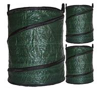 SPARES2GO Garden Leaf Waste Bag with Handles Collapsible Heavy Duty (90 Litre, Pack of 3)